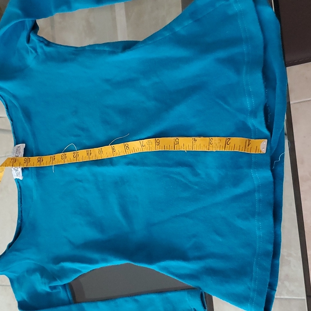 French Connection Cropped Turquoise Stretchy Top - image 3